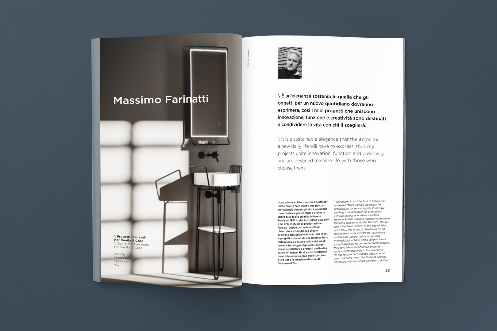 Catalogo Vanità & Casa aperto con dettagli